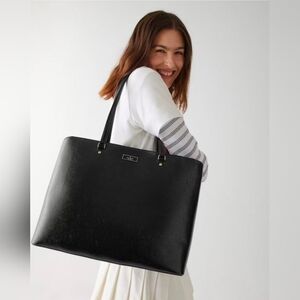 Kate Spade- Bridget Crinkle Patent Black Large Tote (KM674) NWT